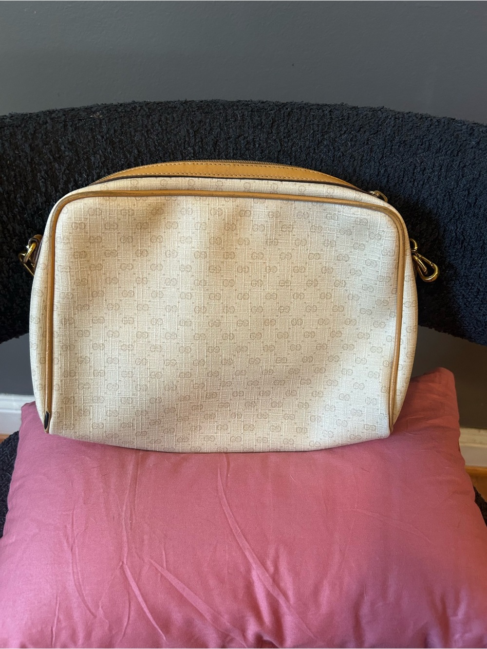 Vintage Gucci Micro GG Monogram Shoulder Bag with COA